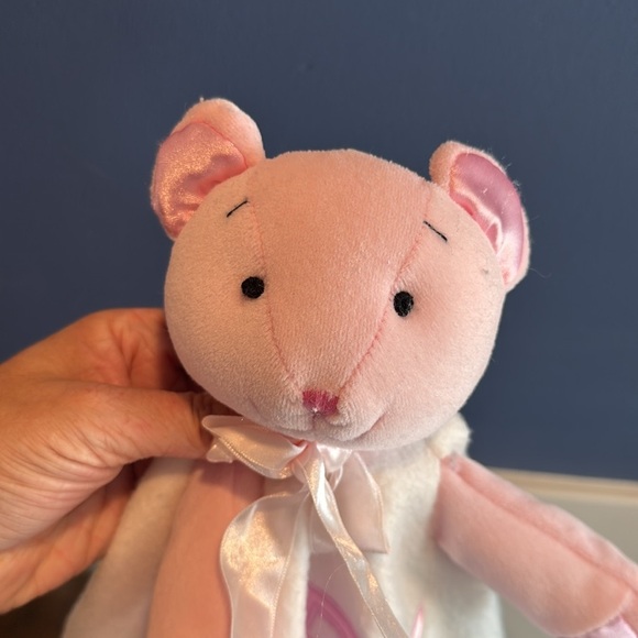 BABY GANZ BABY pink BEAR Security lovey with silky trim puppet 2000 - Picture 4 of 8